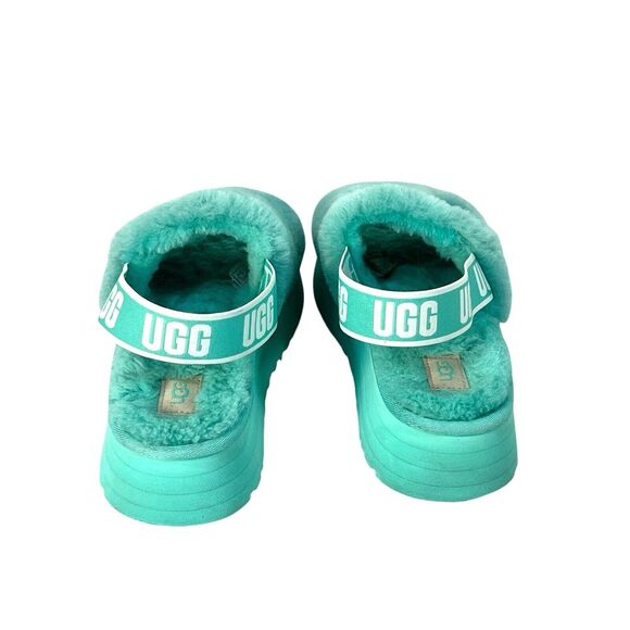 UGG Tide  Pool Disco Sheepskin Fluf Slide Platform Sandals US 8 mint green - Picture 4 of 7